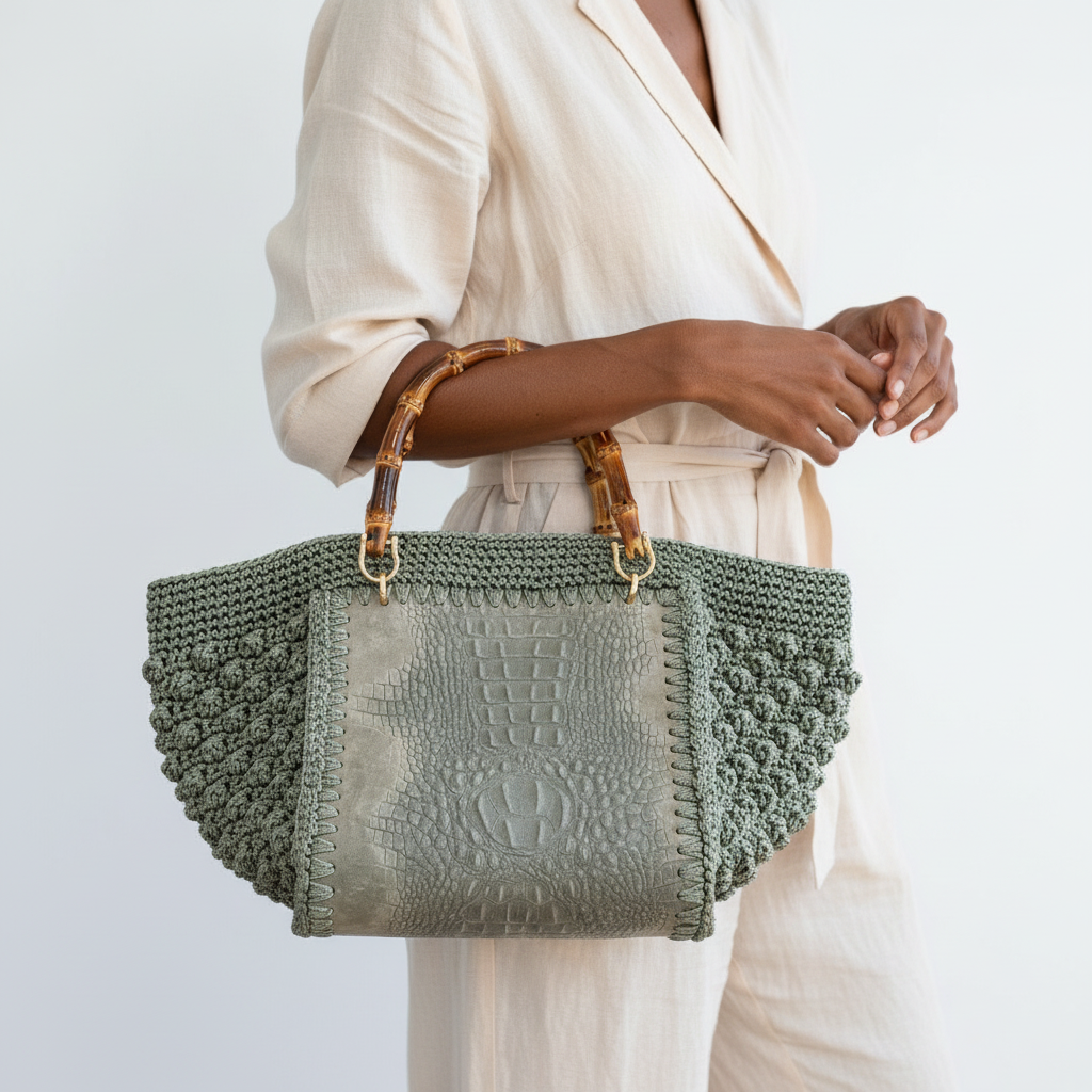 Borsa verde salvia - posizione corretta